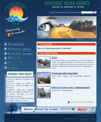 Site web Savoyage Tour agency